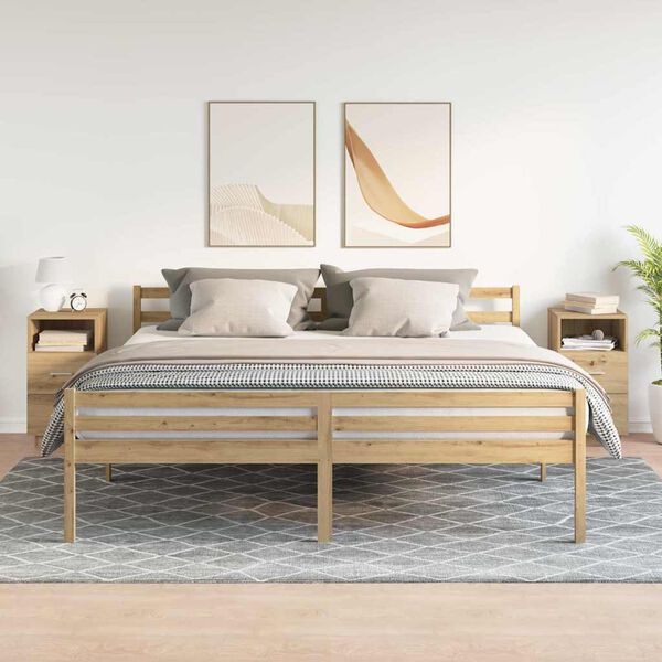 vidaXL Y&ouml;p&ouml;yt&auml;kaapit 2 kpl 2 laatikolla k&auml;sity&ouml;l&auml;inen tammi 36x36x68cm