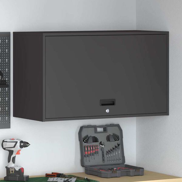 vidaXL Sein&auml;hylly autotalliin Musta 90 x 40 x 53 cm