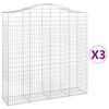 vidaXL Kaarevat kivikorit 3 kpl 200x50x200/220 cm galvanoitu rauta