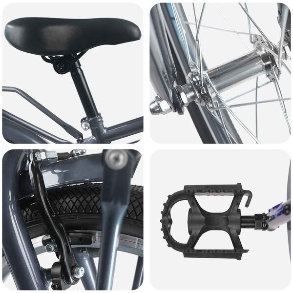 vidaXL Lastenpy&ouml;r&auml; 20 Tuumaa 6-11-vuotiaille Tumma harmaa