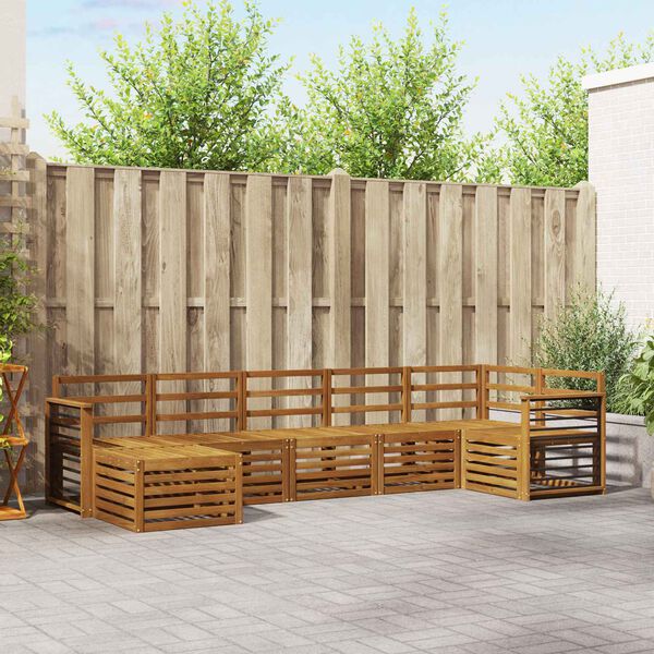 vidaXL Sohvasarjat 7 pcs Luonnollinen Tihe&auml; akasiapuu