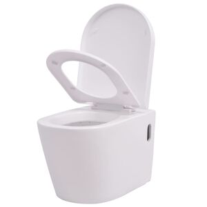 vidaXL Sein&auml;kiinnitett&auml;v&auml; WC Keraaminen Valkoinen