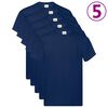 vidaXL Paita 5 pcs Sininen 5XL Puuvilla