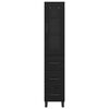 vidaXL Korkea kaappi Musta tammi. 34,5 x 34 x 180 cm Tekninen puu