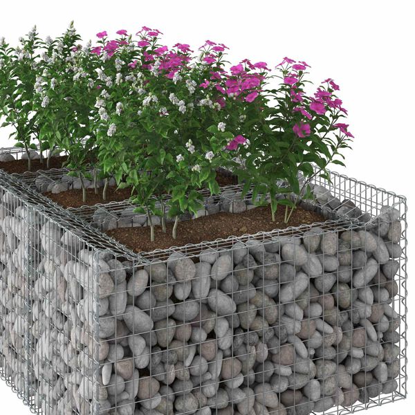 vidaXL Gabion Kohotettu Peti Hopea 150 x 100 x 60 cm Galvanoitu ter&auml;s