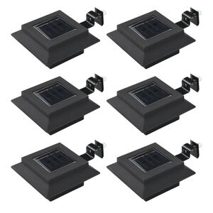 vidaXL Ulkoaurinkokennovalaisin 6 kpl LED neli&ouml; 12cm musta