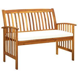 vidaXL Puutarhapenkki tyynyll&auml; 119 cm t&auml;ysi akasiapuu
