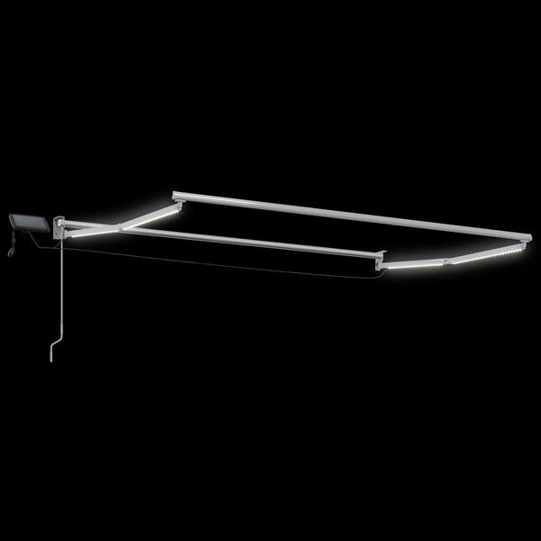 vidaXL K&auml;sik&auml;ytt&ouml;inen vet&auml;ytyv&auml; markiisi LED-valoilla Musta 3 x 2,5 m