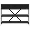 vidaXL Konsolip&ouml;yt&auml; hyllyll&auml; Musta tammi. 100 x 34,5 x 75 cm Puu