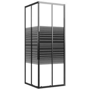 vidaXL Suihkukaappi raidallinen ESG 80x80x180 cm musta