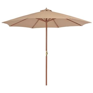 vidaXL Aurinkovarjo puurunko 300 cm ruskeanharmaa