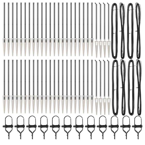 vidaXL Aitalatu Muut 52 pcs Harmaa 3,2 x 3,2 x 100 cm Teräs