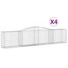 vidaXL Kaarevat kivikorit 4 kpl 400x50x80/100 cm galvanoitu rauta