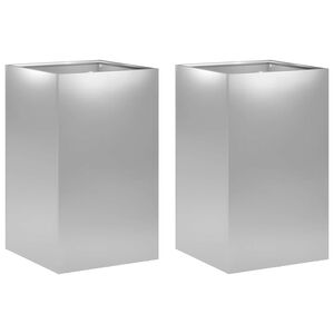 vidaXL Puutarha ruukku 2 kpl Hopea 40 x 40 x 50 cm Galvanoitu ter&auml;s
