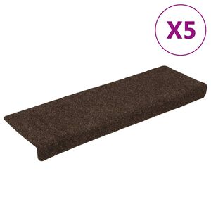 vidaXL Porrasmatot itseliimautuvat 15 kpl 65x21x4 cm ruskea suorakaiteen muotoinen reuna