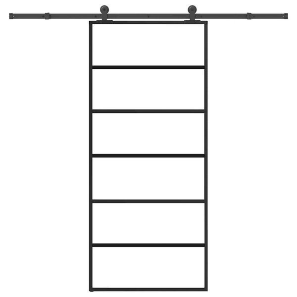 vidaXL Liukuovi asennustarvikkeilla 90x205 cm ESG lasi ja alumiini