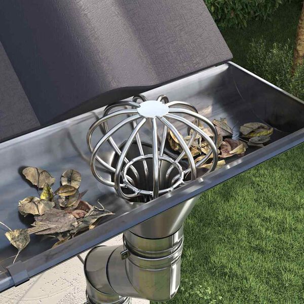 vidaXL R&auml;nnin lehden suojus 2 pcs Hopea 50 mm Ruostumaton ter&auml;s