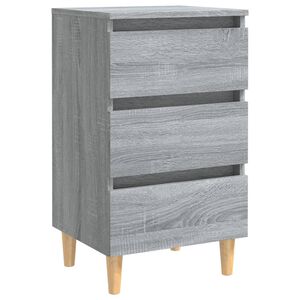 vidaXL Y&ouml;p&ouml;yt&auml; t&auml;yspuujaloilla harmaa Sonoma 40x35x69 cm