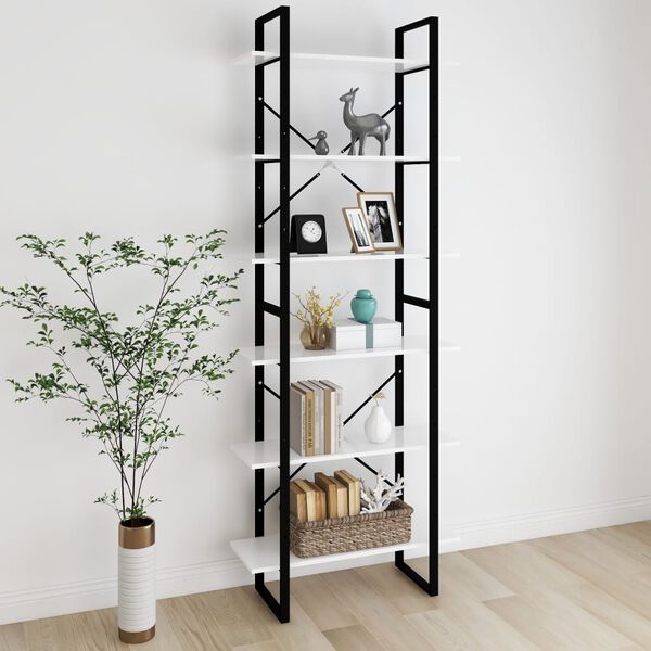 vidaXL Korkea kaappi valkoinen 80x30x210 cm tekninen puu