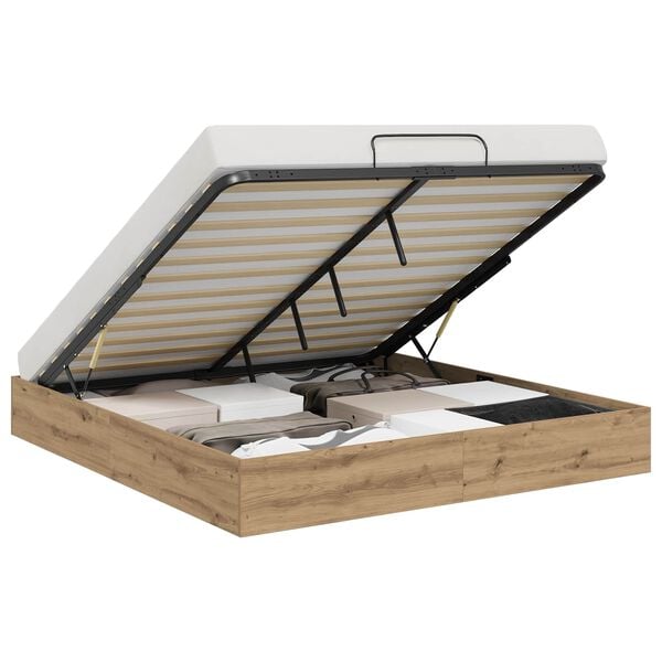 vidaXL Ottoman S&auml;ngyn Runko Taidekoivu 193 x 120 x 25 cm Lastulevy