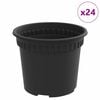 vidaXL Py&ouml;re&auml; kukkaruukku 24 kpl Musta &Oslash; 12,5 x 10 cm Muovi