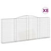 vidaXL Kaarevat kivikorit 8 kpl 400x30x160/180 cm galvanoitu rauta