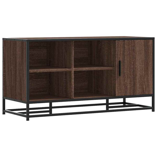 vidaXL Kenkäpenkki ruskea tammi 100x40x53,5 cm tekninen puu ja metalli