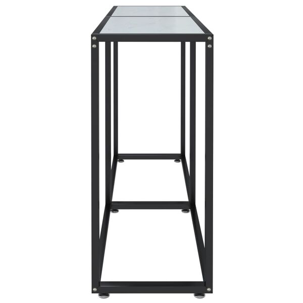 vidaXL Konsolipöytä valkoinen marmori 140x35x75,5 cm karkaistu lasi