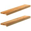 vidaXL ikkunalaudat 2 kpl vaaleanruskea 90x15x2 cm massiivipuutammea