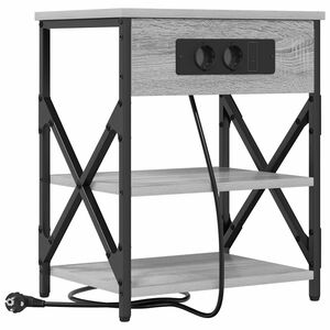vidaXL Y&ouml;p&ouml;yt&auml;kaappi Harmaa Sonoma 41 x 31 x 51 cm Tekninen puu