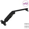 vidaXL Kannen tuki sarana 12 kpl Musta 192 x 32 x 50 mm Ter&auml;s