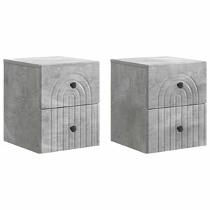 vidaXL Sein&auml;lle Kiinnitett&auml;v&auml; Y&ouml;p&ouml;yt&auml; 2 pcs Betoninharmaa Tekninen puu