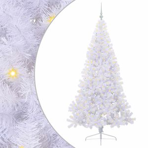 vidaXL Tekojoulukuusi 300 LED-valoilla Valkoinen 210 cm PVC ja ter&auml;s