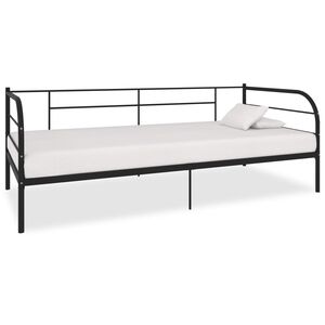 vidaXL P&auml;iv&auml;vuoteenrunko musta metalli 90x200 cm