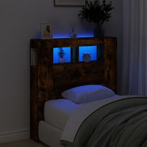 vidaXL S&auml;ngynp&auml;&auml;ty LED-valoilla savutammi 100x18,5x103,5 cm puu