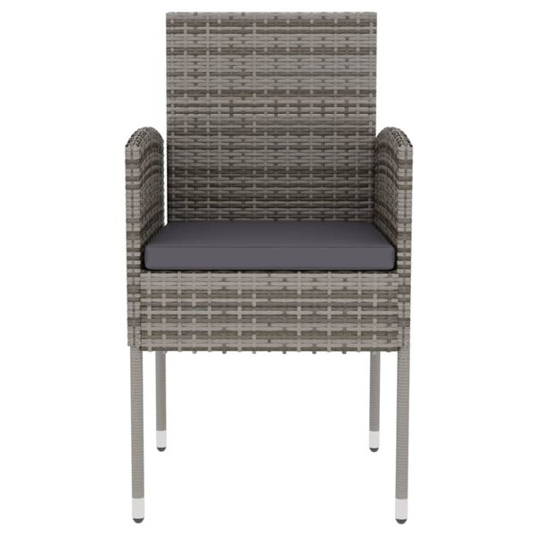 vidaXL 3-osainen Puutarhan ruokailuryhmä polyrottinki antrasiitti