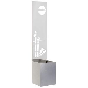 vidaXL Puutarhan yksityisyyden verho Viivakuvio Hopea 32 x 140 cm