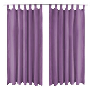 vidaXL Mikro-satiiniverhot silmukoilla 2 kpl 140x245 cm Violetti