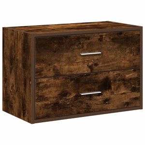 vidaXL kaappi 2 laatikolla savutammi 60x31x40 cm tekninen puu