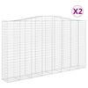 vidaXL Kaarevat kivikorit 2 kpl 400x50x220/240 cm galvanoitu rauta