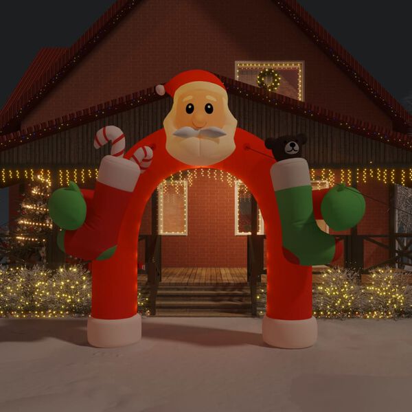 vidaXL Ilmatäytteinen joulukaariportti LED-valoilla 320 cm