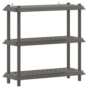 vidaXL Hyllyyksikk&ouml; 3 tasoa 100 x 40 x 96 cm PP Vaaleanharmaa