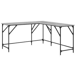 vidaXL Ty&ouml;p&ouml;yt&auml; harmaa Sonoma 149x149x75 cm tekninen puu