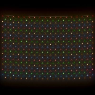 vidaXL Jouluvaloverkko värikäs 3x2 m 204 LED-valoa ulos/sisälle
