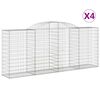 vidaXL Kaarevat kivikorit 4 kpl 300x50x120/140 cm galvanoitu rauta