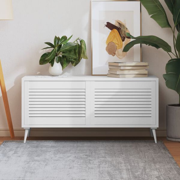 vidaXL Kaapin ovet sälemuotoilu 2 kpl valk. 39,5x59,4 cm täysi mänty