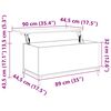vidaXL Sohvap&ouml;yt&auml; ruskea tammi 90x44,5x45 cm tekninen puu