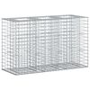 vidaXL Gabion Kohotettu Peti 130 x 50 x 80 cm Galvanoitu ter&auml;s Hopea