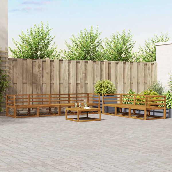 vidaXL Ulkosohvakokoelma 8 pcs Luonnollinen Tihe&auml; akasiapuu