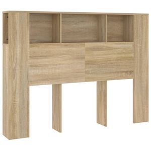 vidaXL S&auml;ngynp&auml;&auml;ty s&auml;ilytystilalla Sonoma-tammi 140x18,5x104,5 cm